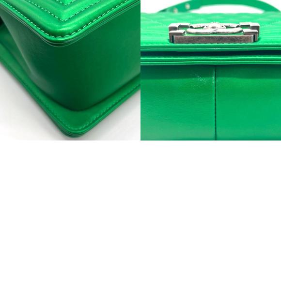 CHANEL Shoulder Bag Boy Chanel Leather Green Ladies - Picture 5 of 5
